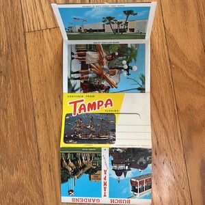 TAMPA FLORIDA SOUVENIR POSTCARD FOLDER COLOR VIEWS 1970s VINTAGE TRAVEL